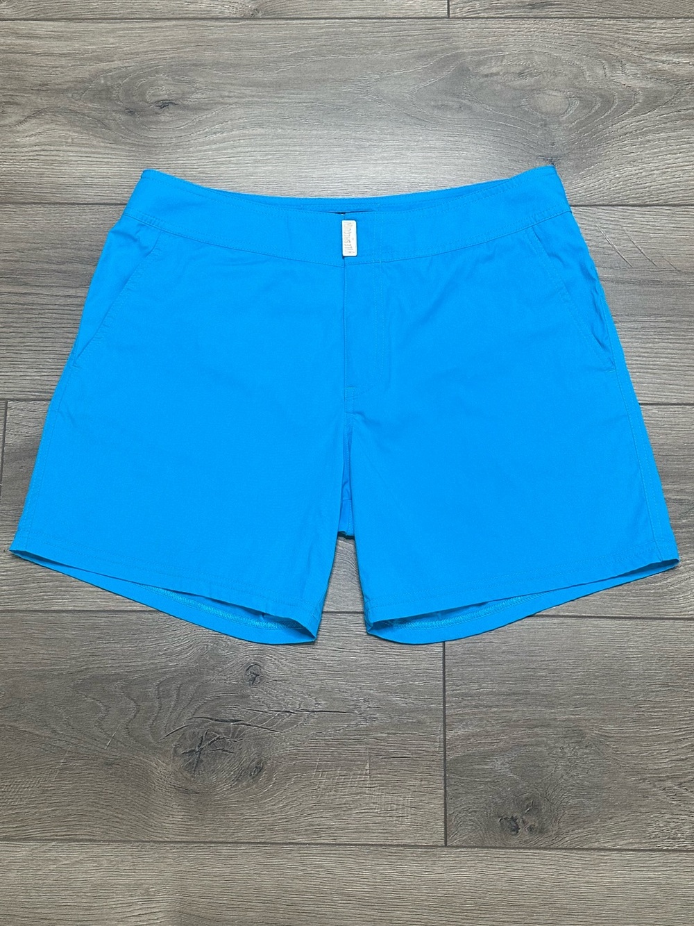 Vilebrequin Flat Belt Stretch Swim Board Shorts Blue Size Large